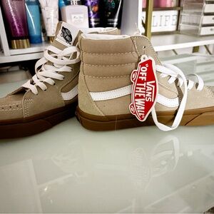 Vans High-Top Sneakers - Tan and White